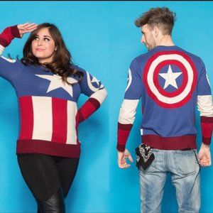 💫 Marvel Captain America Uniform Sweater NEW 3XL